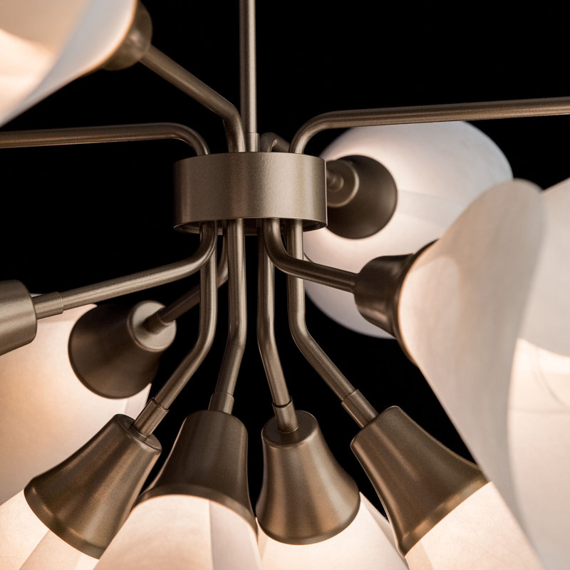 Mobius 12 - Light Sputnik Modern Linear Chandelier, Soft Gold