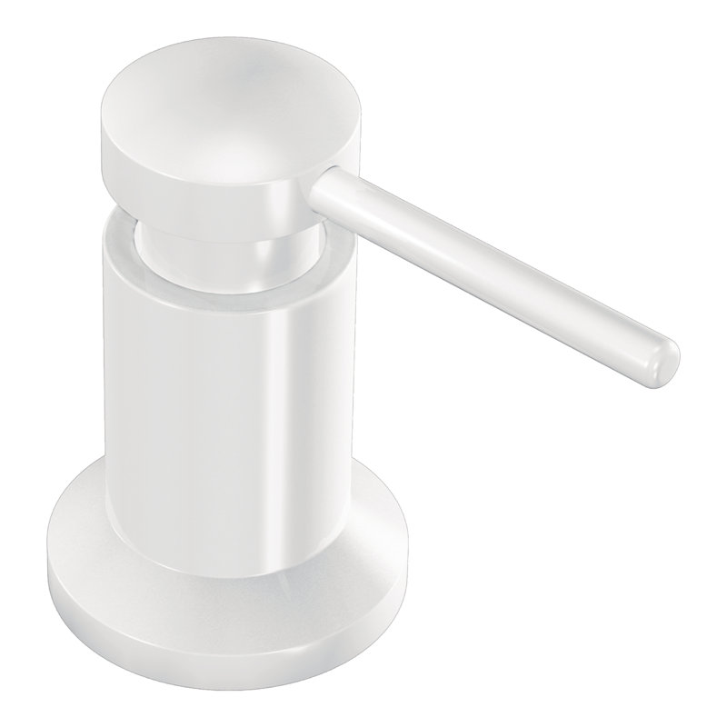 Moen Deck Mounted Kitchen Soap Dispenser with Refillable Bottle, Glacier