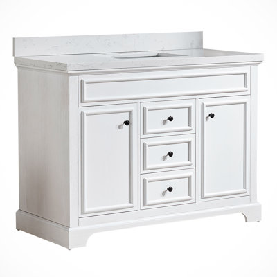 Carrin Fully Assembled 48'' Free Standing Single Bathroom Vanity with Engineered Marble Top -  Red Barrel StudioÂ®, EFCC0A5DF1D84A2797B63CF71E27D8E3