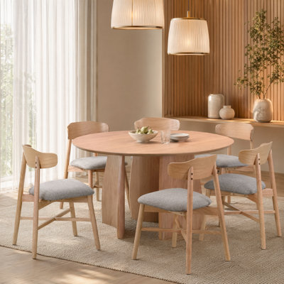 Watley Round Dining Table Set with Upholstered Chairs