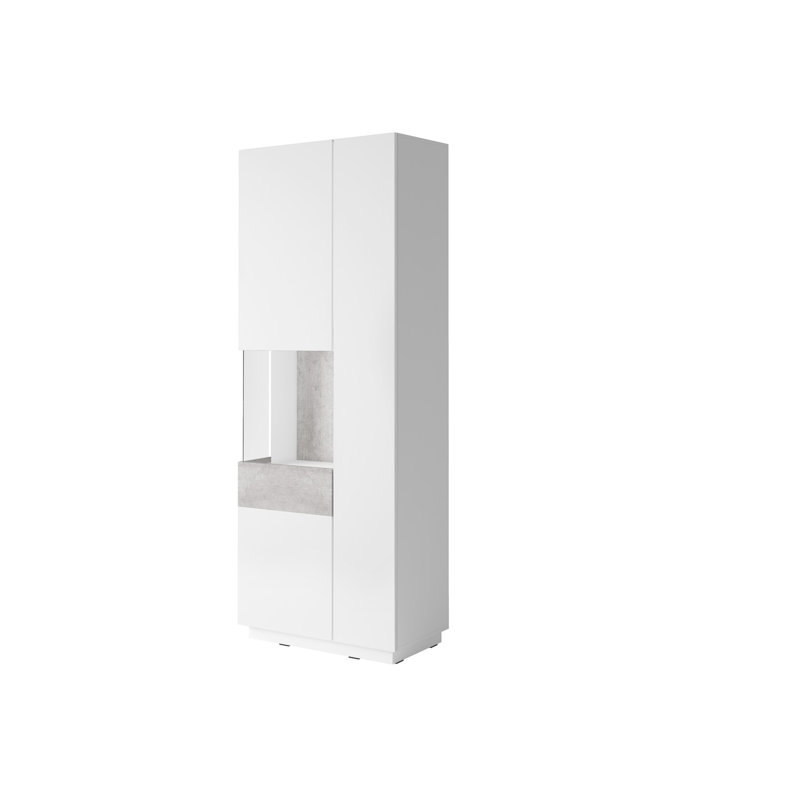 Holst Display Cabinet, White Gloss / Colorado Beton, Left