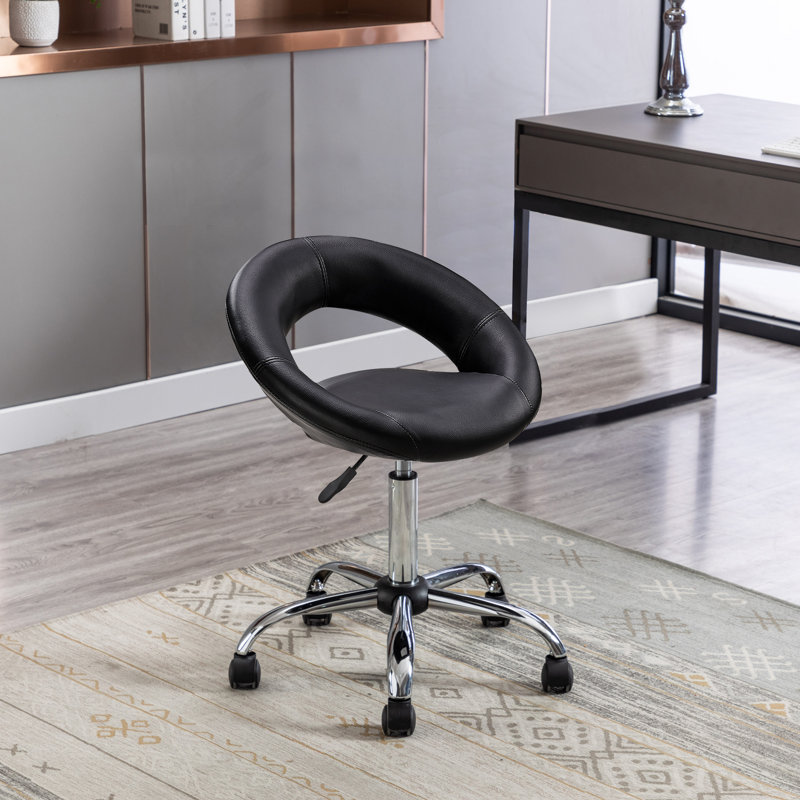 Maysen Backed Adjustable Height Ergonomic Active Stool with Removable Casters/Wheels, Black