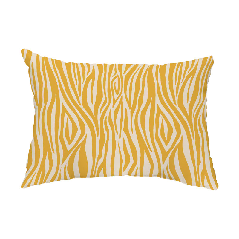 Animal Print Outdoor Reversible Throw Pillow, Gold