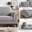 Ensemble 2 pièces de canapé rembourré moderne en lin de 79,1 po avec des pieds en bois et un coussin lombaire-1250945053