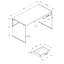 Bureau moderne de 122 cm (48 po) de long, stratifié gris, plateau en verre trempé transparent, meuble de rangement pour bureau à domicile, tiroirs, style contemporain