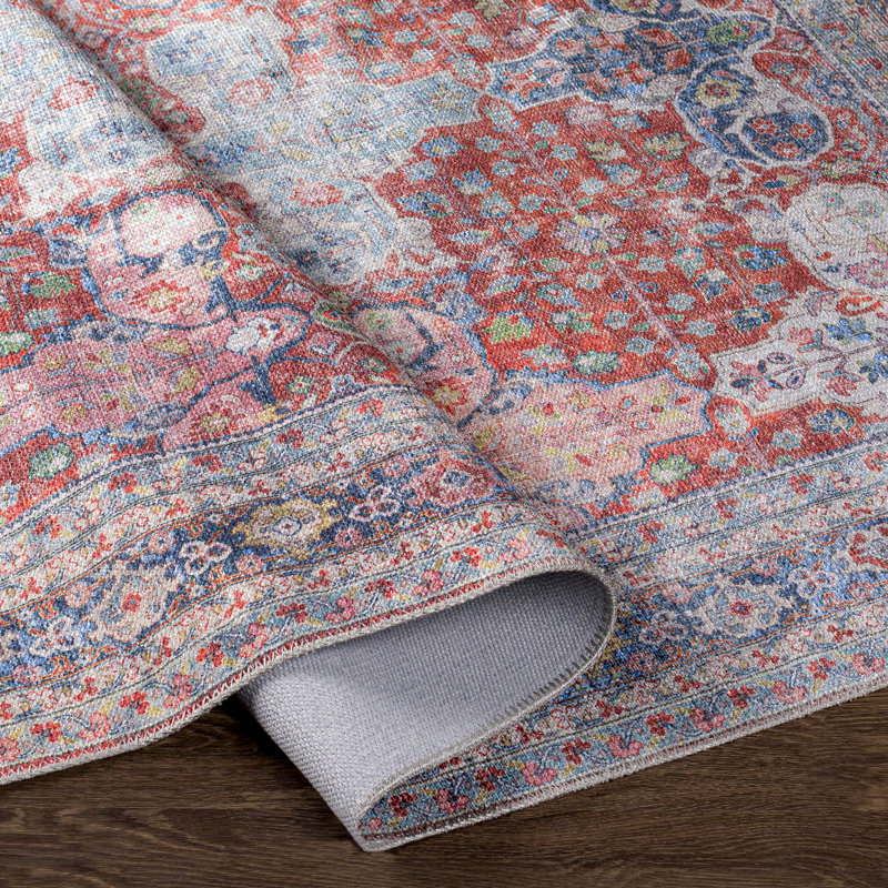 Chavarria Oriental Red/Blue/Green Area Rug, Rectangle 7'6" x 9'6"