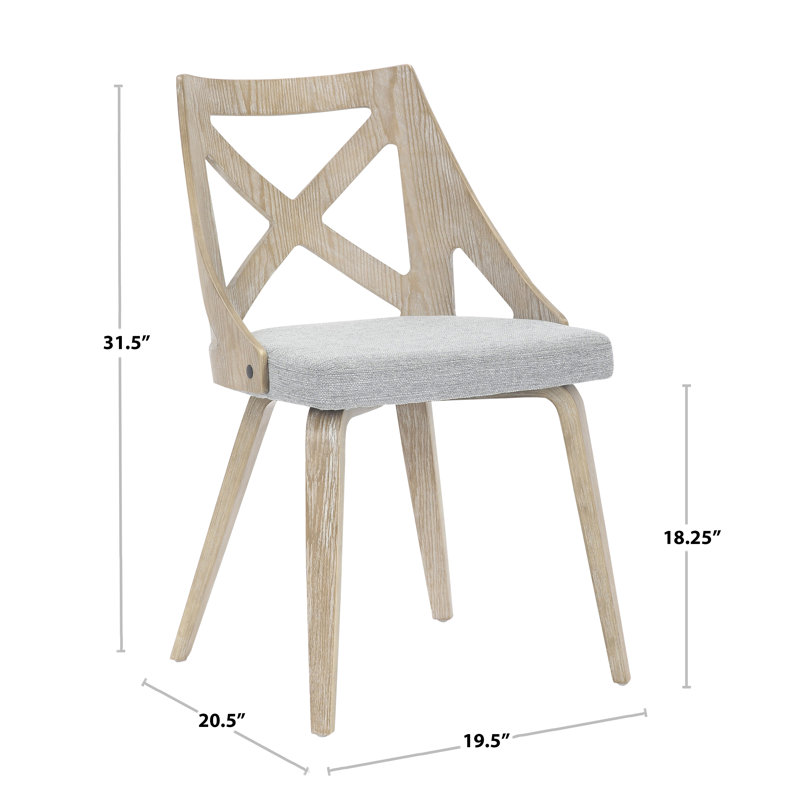Raimonda 18.25'' H Fabric Upholstered Side Chair, Cream, Whitewashed