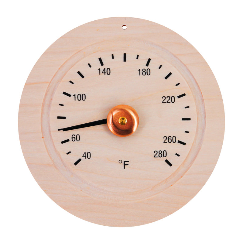 Thermomètre rond pour le sauna en bois pin