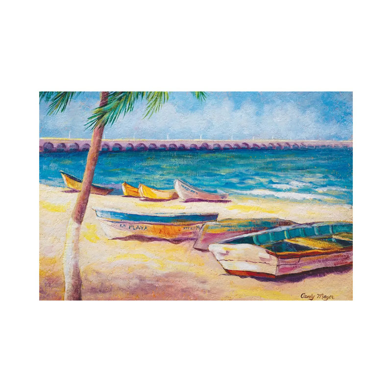 Mexican Beach by Candy Mayer - Painting on Canvas, Wrapped Canvas, 30.48cm H x 45.72cm W x 1.91cm D
