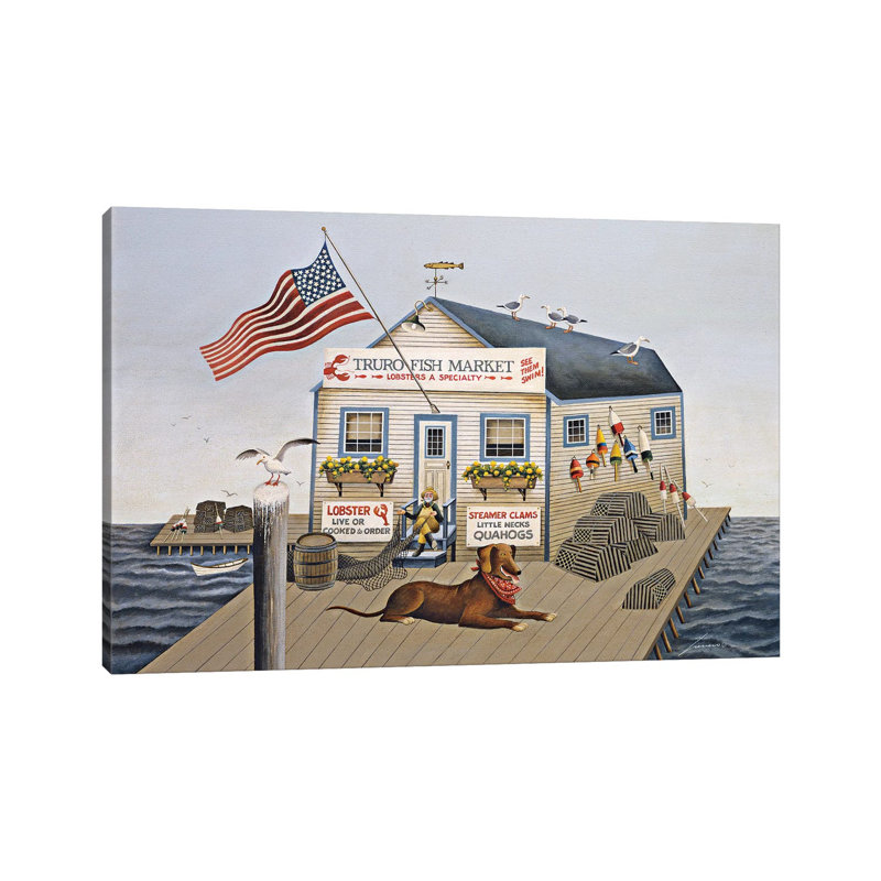 Fish Market by Lowell Herrero - Wrapped Canvas Painting, 101.6 cm H x 66.04 cm W x 3.175 cm D