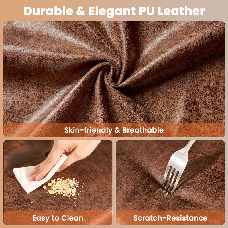 Fauteuil de direction ergonomique à hauteur réglable et inclinable, Marron foncé