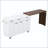 102.3" Kitchen Island with Extendable Dining Table and Trash Can Cabinet – White-129895328
