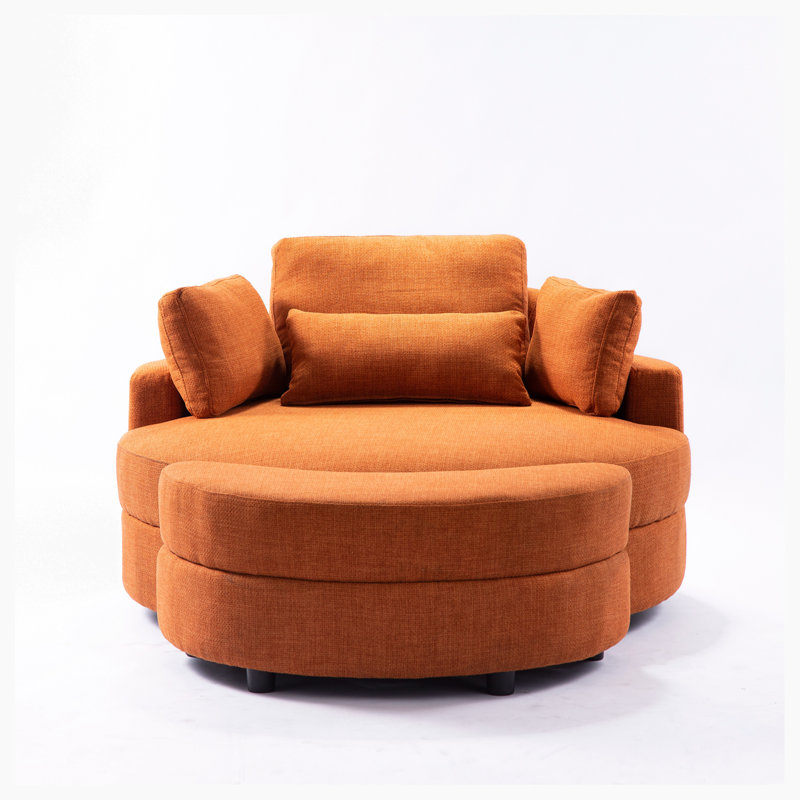 Keali Upholstered Armchair with Ottoman,soft and comfortable cushions, together create a warm atmosphere Elegant rest picture