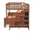 Full XL over Queen Bunk Bed with Staircase, Storage Shelves, Trundle and LED Lighting, Walnut-1885449419