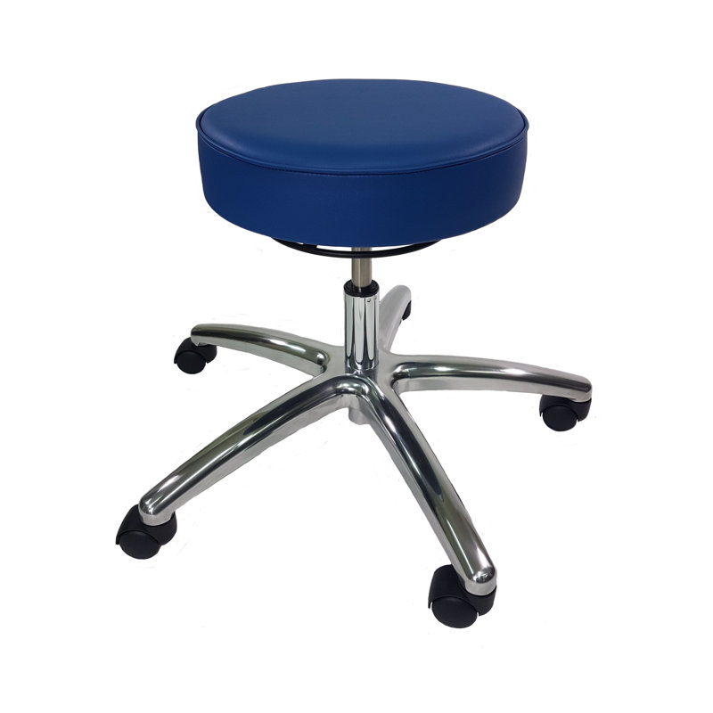 Tabouret rond en vinyle Kyzin, Bleu