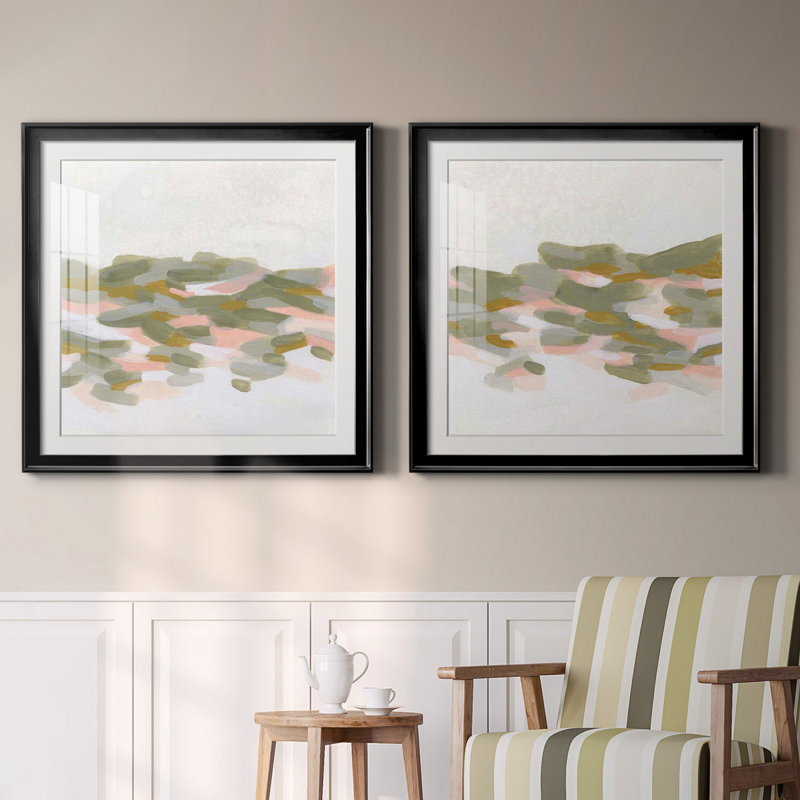 Hillside Impressions I - Hillside Impressions I - ensemble de 2 peintures encadrées, H 30,5 po x l 61 po x P 1,5 po, Blanc