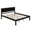 Base de lit plateforme avec tête de lit, support à lattes de bois, aucun sommier requis, grand-121498790