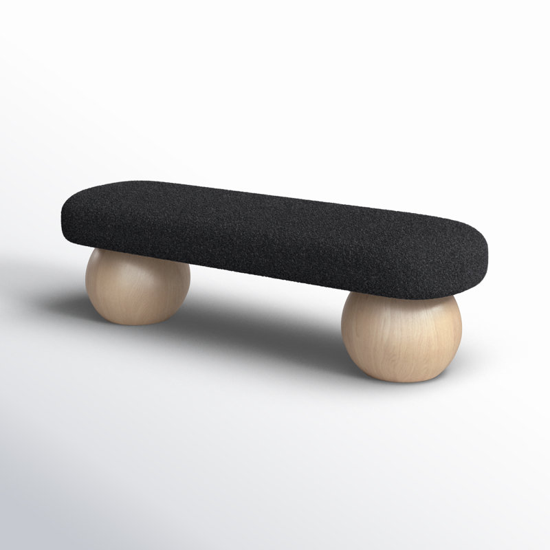 Bowie Storage Bench, Natural, Black