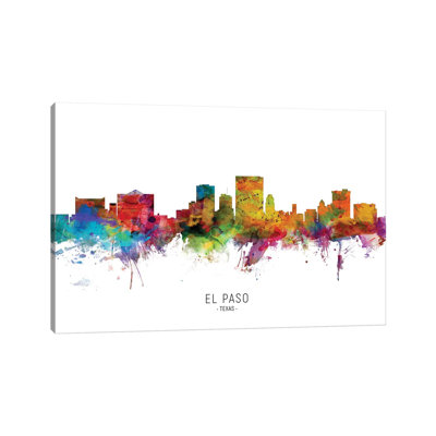 «El Paso Texas Skyline» par Michael Tompsett, impression sur toile tendue