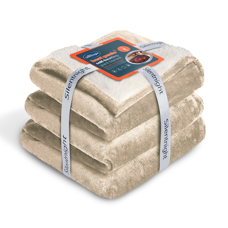 Silentnight Heat Genie Self-Heating Giant Blanket - 180 x 240 cm, Natural