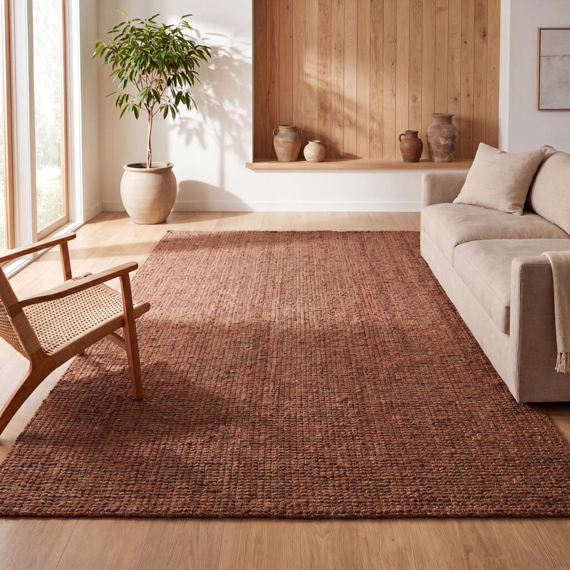 Tapis terre cuite tissé à la main kurland Pata, Rectangle 7 pi 8 po x 10 pi