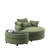 51.2-inch Round Sofa Made Of Linen Fabric, Paired With A Half-moon-shaped Storage Footrest - A Modern And Stylish Seating Design Suitable For Both Living Room And Bedroom, Featuring Both Practicality And Space-saving Features.-1275873823