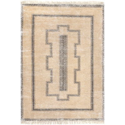 Tapis beige en mélange de coton Ginger