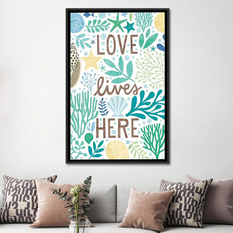 «Under Sea Treasures xiv», impression sur toile, H 60 po x l 40po x P 1,5 po, Toile avec cadre noir, Pas de tapis