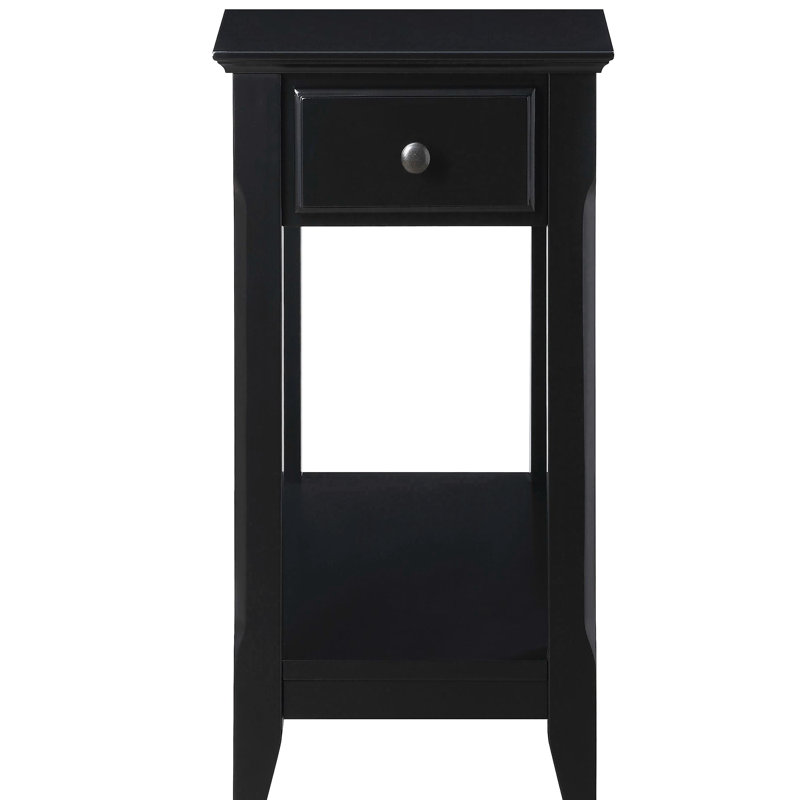 Table d'appoint noire avec tablette inférieure, Noir