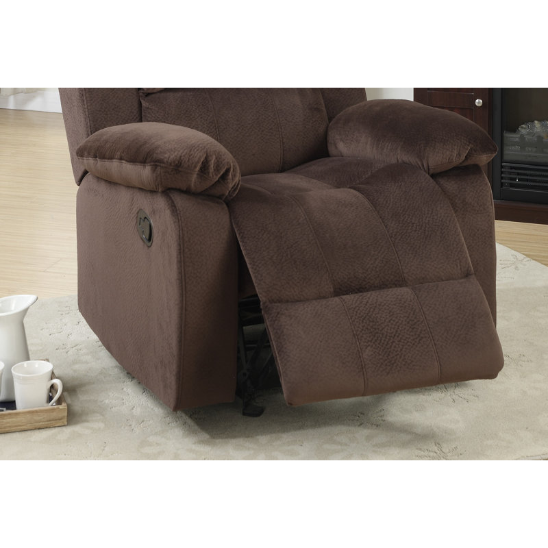 Fauteuil inclinable contemporain en suède rembourré avec mécanisme en métal