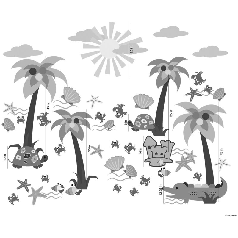 Plants & Flowers Non-Wall Damaging Wall Decal, Scheme B