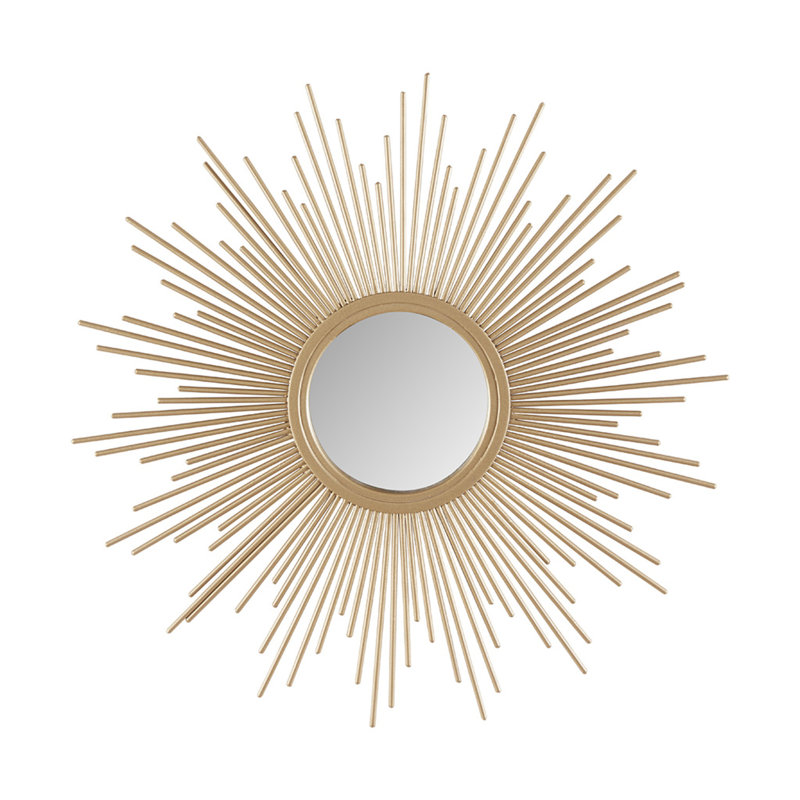 Glamour miroir soleil levant or moderne, 29,5 po x 29,5 po