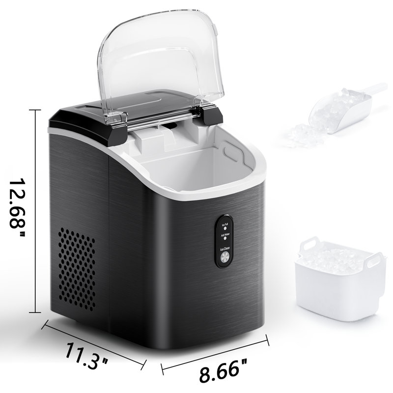 Antarctic Star 34 Lb. Daily Production Nugget Clear Ice Portable Ice Maker, Black