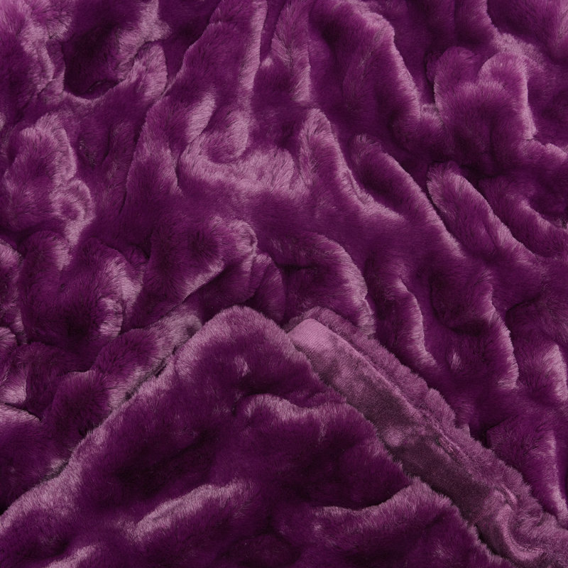 Faux Fur Throw, Aubergine, Throw