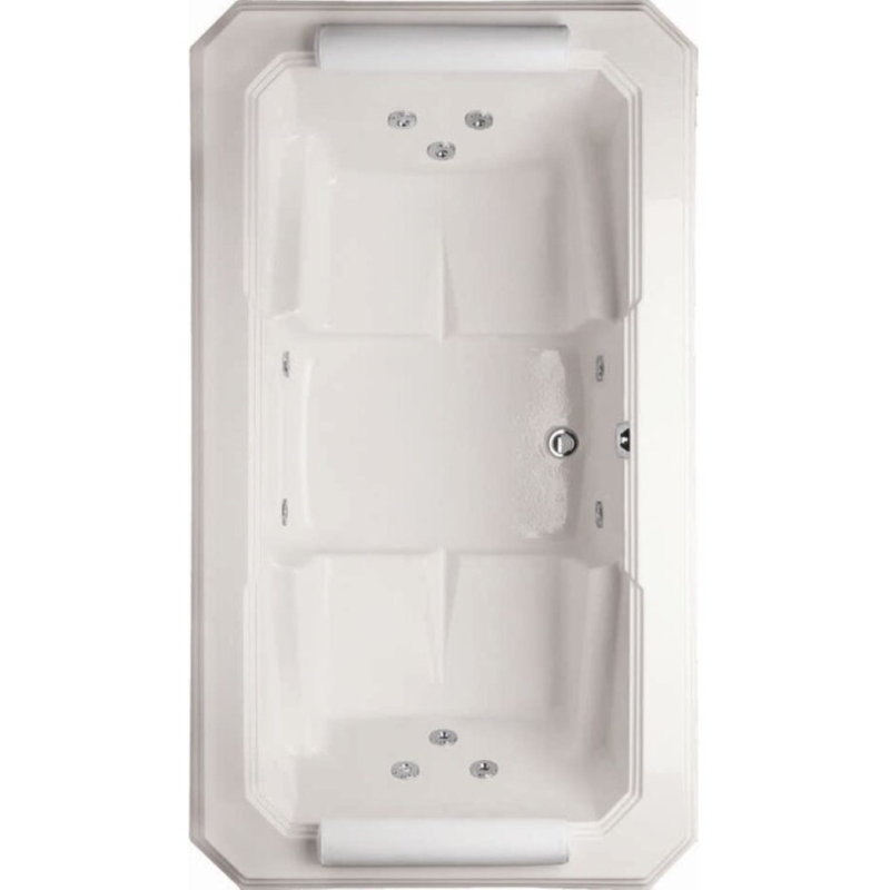 Mystique 78'' L Whirlpool Bathtub, Bone, Polished Nickel