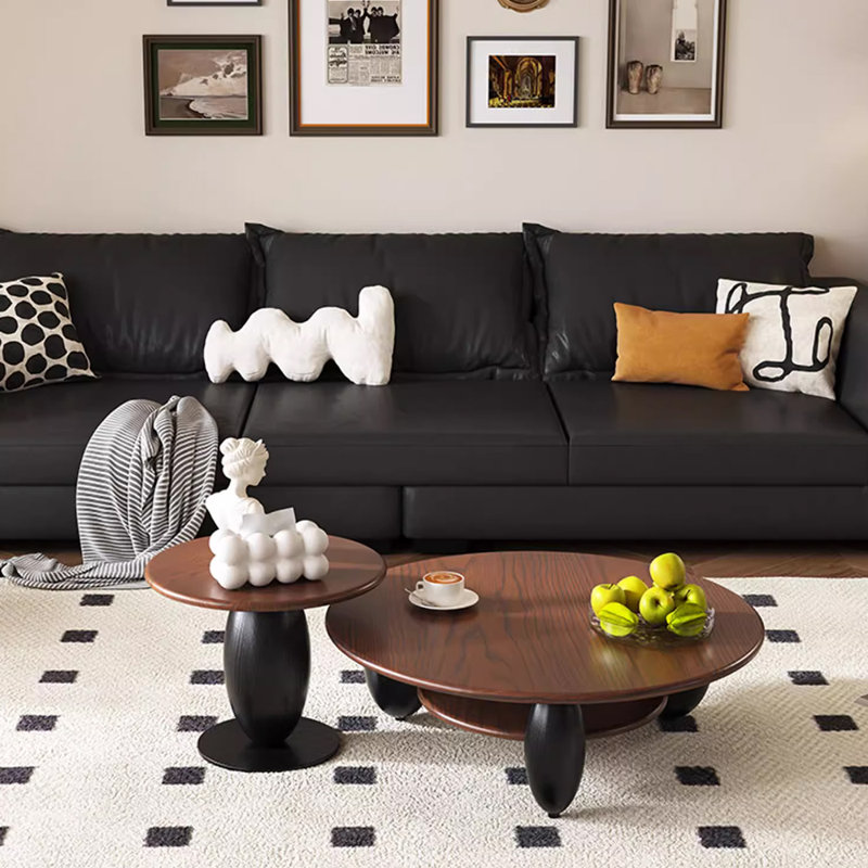 Light luxury retro solid wood coffee table