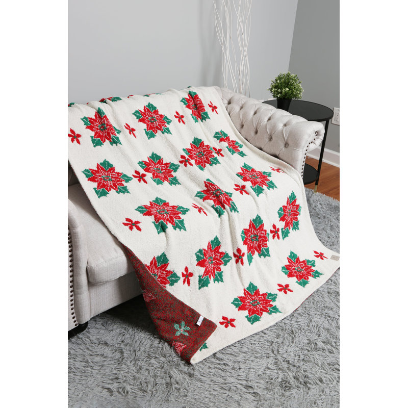 Jeté de luxe à motif X-Mas - POINSETTIA
