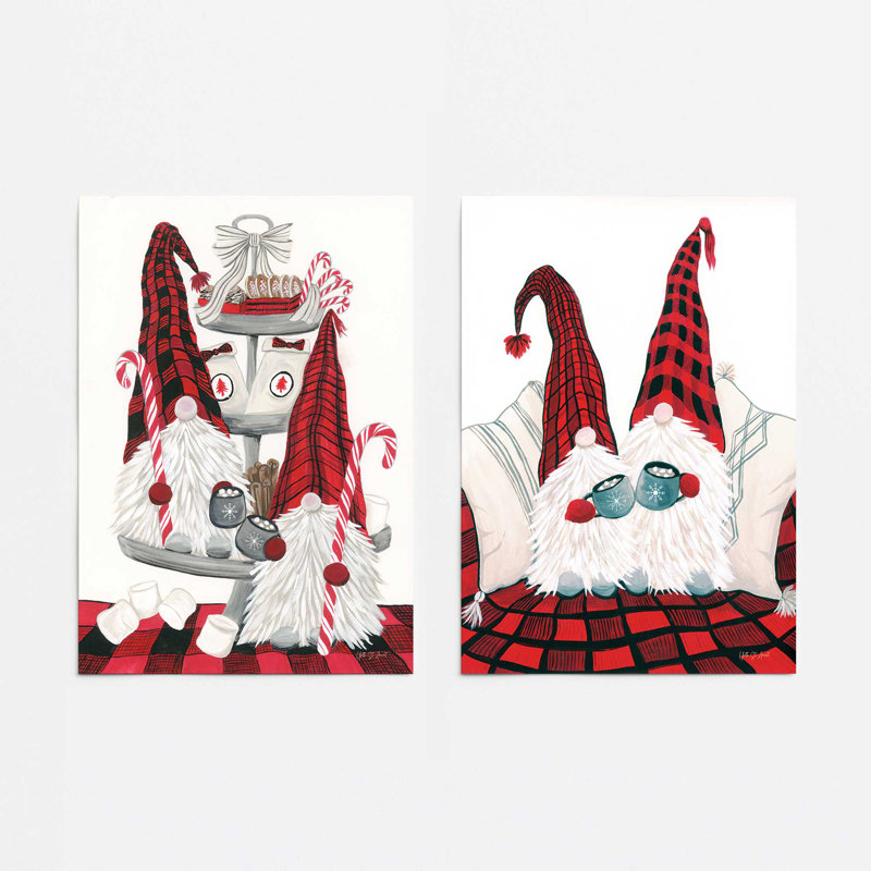 Cozy Gnome Compations, ensemble de 2 reproductions d'art, 20 po x 16 po, Sans cadre