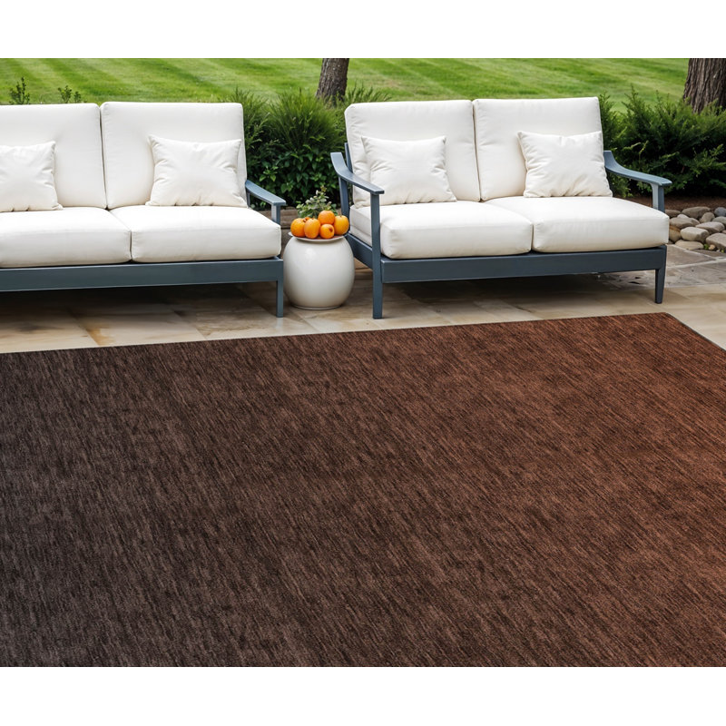 Tapis d'intérieur floral lavable d'intérieur 5 pi x 8 pi brun