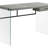 Contemporary Grey Laminate Computer Desk With Clear Tempered Glass And Storage, For Modern Home Offices.-1803036788