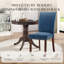Chaise de salle à manger rembourrée en cuir avec garniture cloutée (ensemble de 6)-1623563812