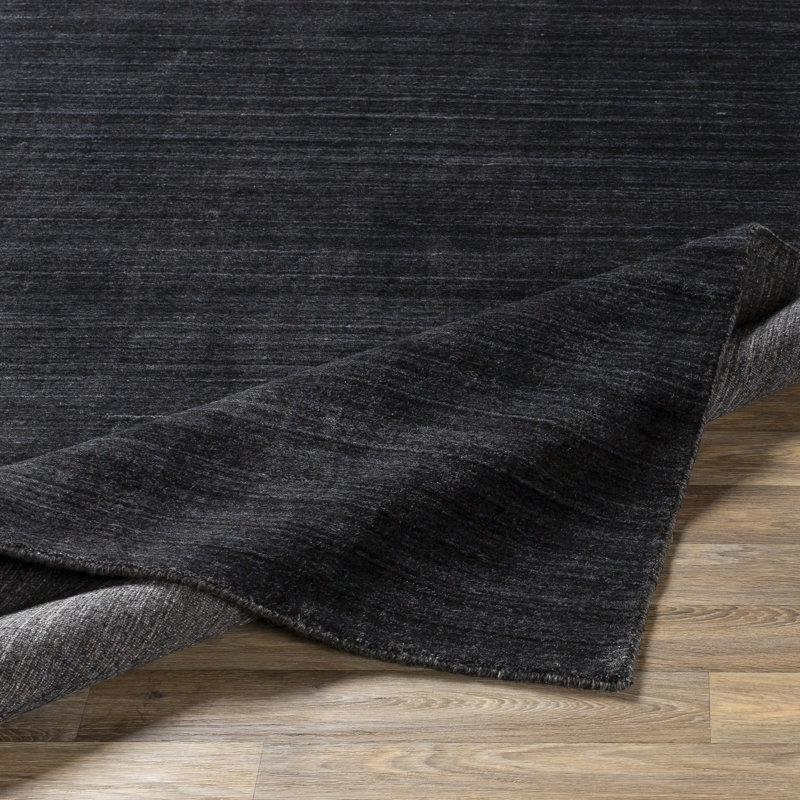 Tapis touffeté noir / gris fabriqué à la main Munana, Rectangle 2 pi x 3 pi