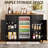 Large Coffee Bar Cabinet With Fridge Space(fridge Not Included),  Liquor Cabinets With Drawer & Storage,   Buffet Sideboard Table For Home, Fluted Modern Design,53.2" L