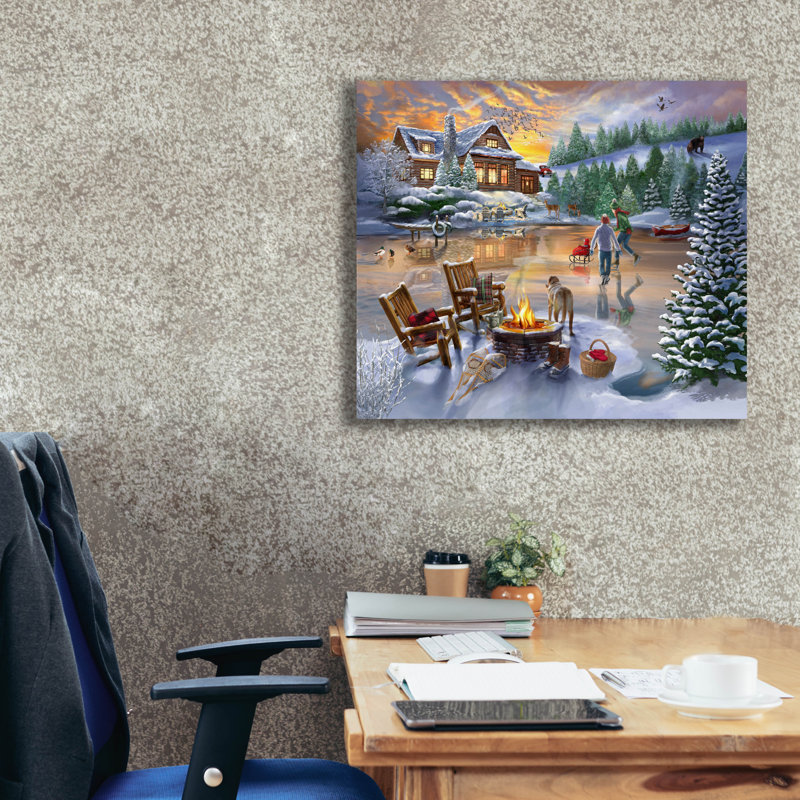 «Evening Skate» par Bigelow, illustrations sur toile, H 26 po x l 30 po x P 1,5 po