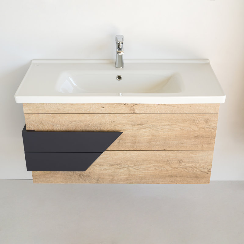 Meuble-lavabo en hêtre 40 po Babylone Oscar