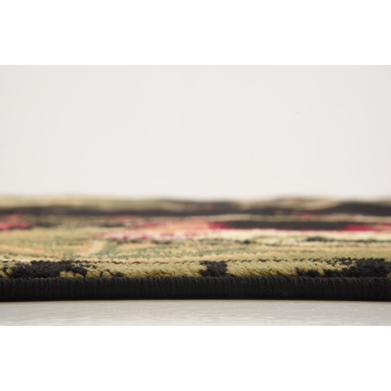 Andersonville Black/Green/Red Rug, Rectangle 183 x 274cm