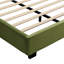 Structure de lit en velours, lit plateforme tapissier avec tête de lit capitonnée incurvée, coins carrés doux, vert olive