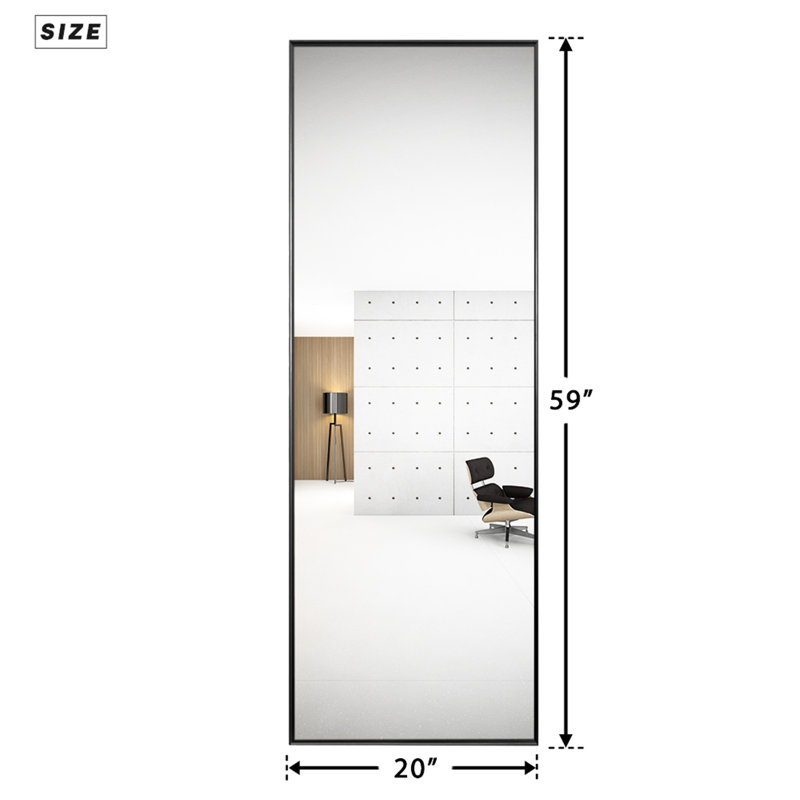 Miroir pleine grandeur Adhvika, Noir, 59 po x 20 po