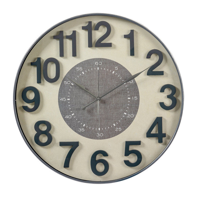 Analog Wall Clock, Gray
