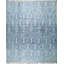 8x10 Blue Hand-Knotted Wool Diamond Lattice Tribal Modern Contemporary Carpet Rug